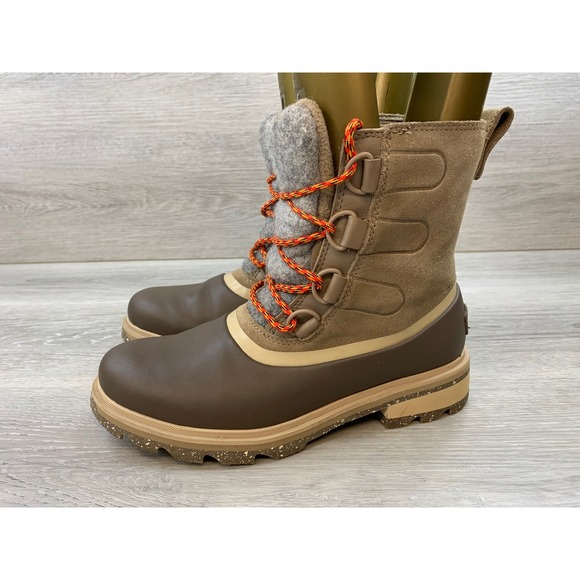 Sorel Lennox Women's Boots Lace Waterproof 8 Brown Suede Leather Shoes - Picture 3 of 11